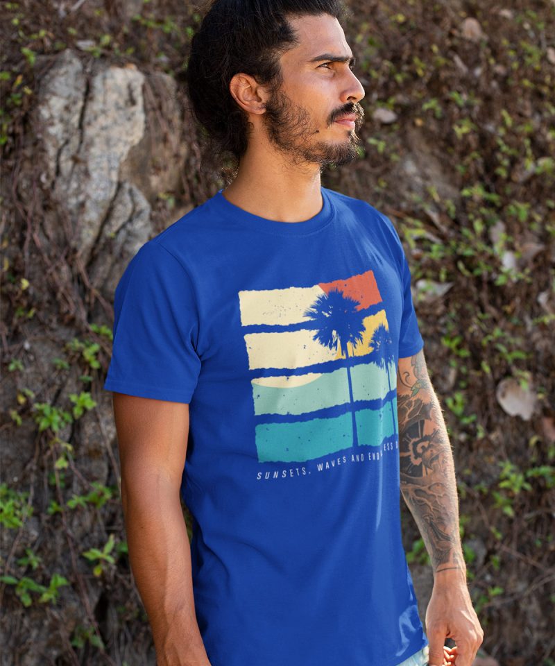 Alternative view of Sunsets, Waves & Endless Days - Men's Organic Cotton T-Shirt