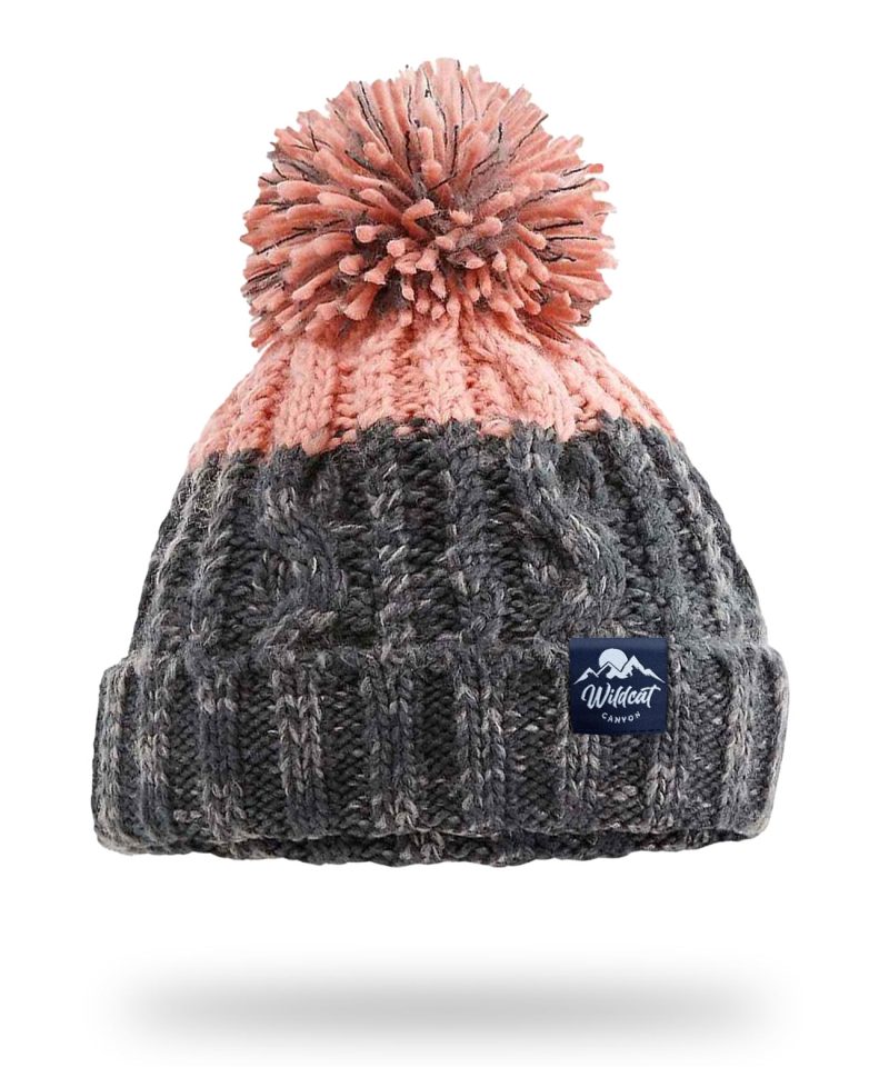 Snowseeker - Adults Bobble Hat (Graphite & Blush)