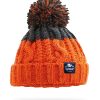Snowseeker - Adults Bobble Hat (Orange & Graphite)