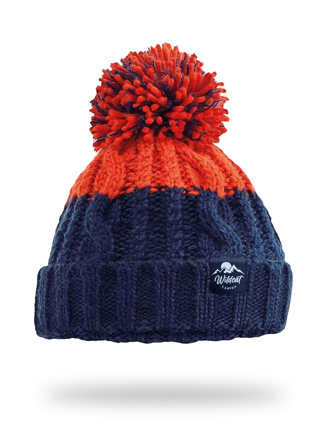 Snowseeker - Adults Bobble Hat (Navy & Red)