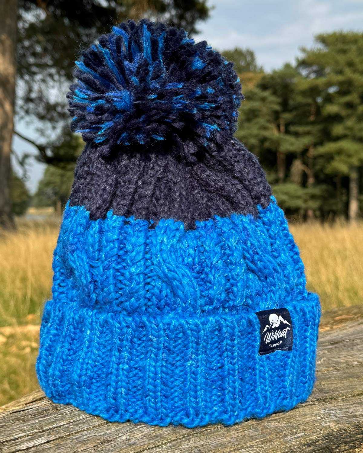 Snowseeker - Adults Bobble Hat (Blue & Navy) - Image 2
