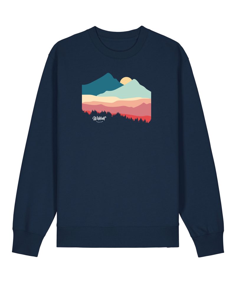 Wildcat Canyon Mountain View Men's Organic Cotton Sweatshirt in French Navy