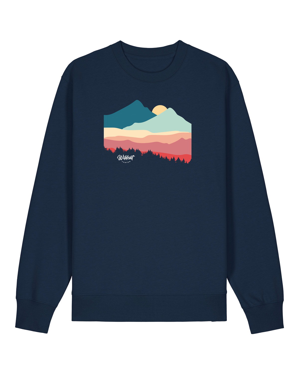 Wildcat Canyon Mountain View Men's Organic Cotton Sweatshirt in French Navy