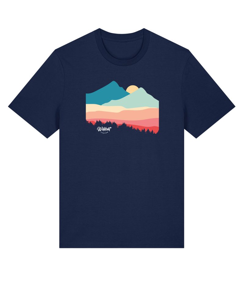 Wildcat Canyon Mountain View Men's Organic Cotton T-Shirt in French Navy