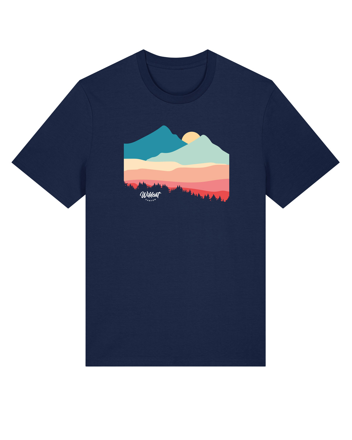 Wildcat Canyon Mountain View Men's Organic Cotton T-Shirt in French Navy