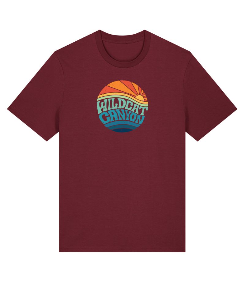 Wildcat Canyon Wildcat Sunrise (Dark) Men's Organic Cotton T-Shirt in Burgundy