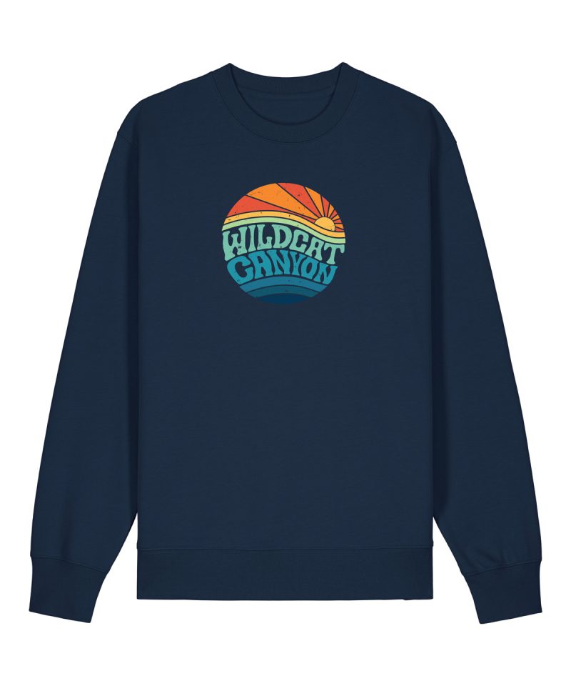 Wildcat Canyon Wildcat Sunrise (Dark) Unisex Organic Cotton Sweatshirt in French Navy