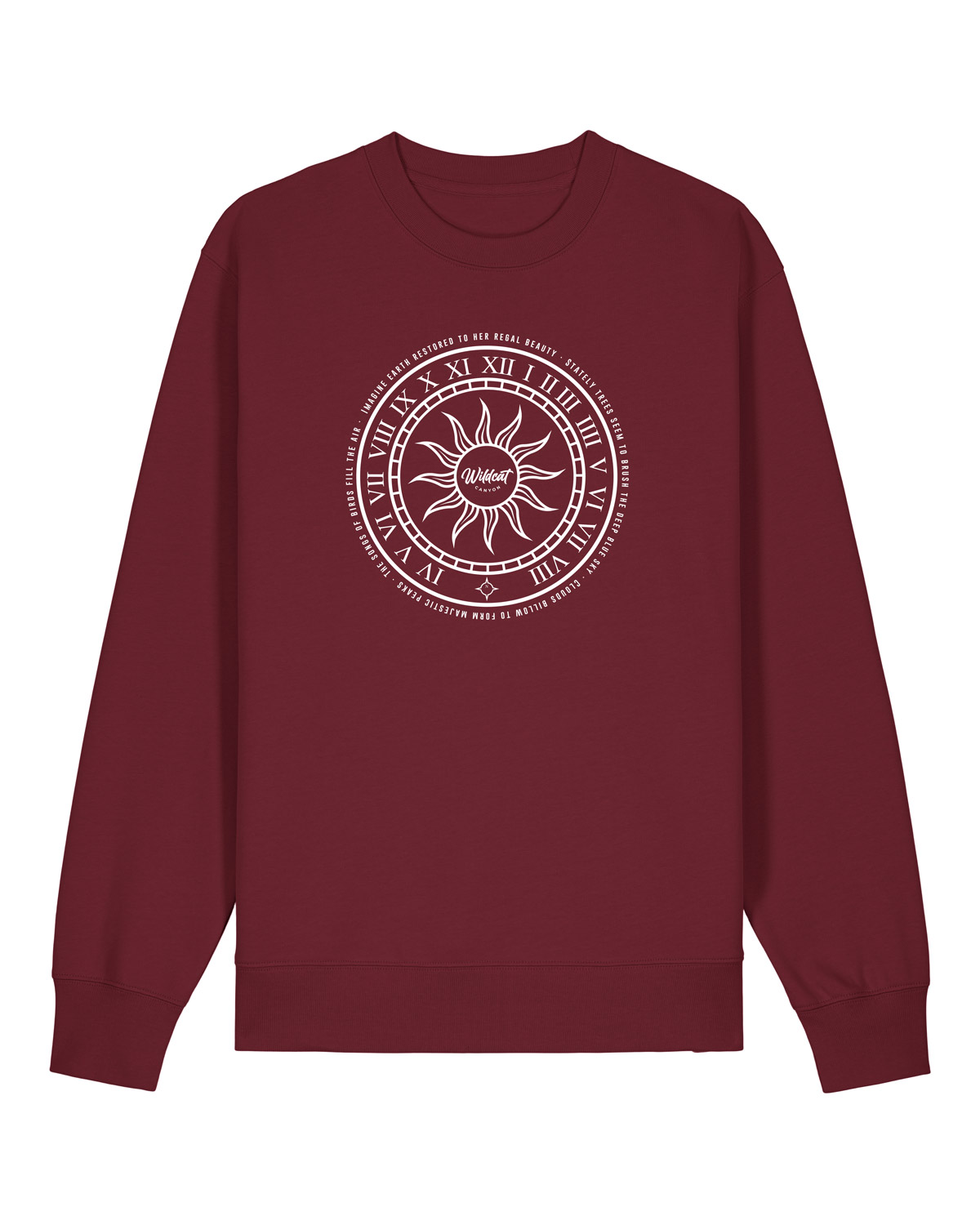 Wildcat Canyon Follow The Sun Men's Organic Cotton Sweatshirt in Burgundy