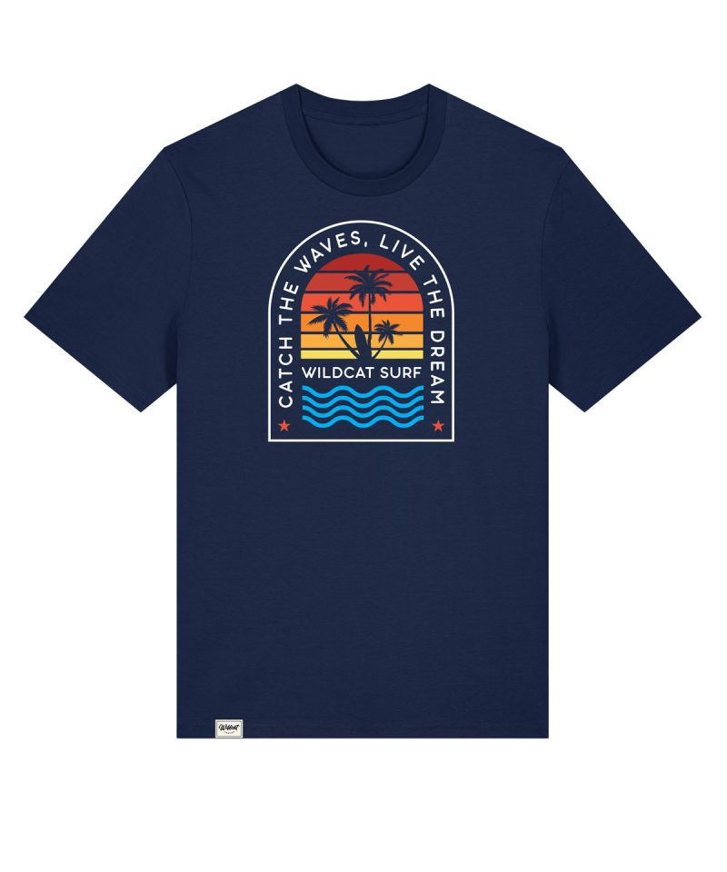 Wildcat Canyon Catch The Waves Men's Organic Cotton T-Shirt in French Navy