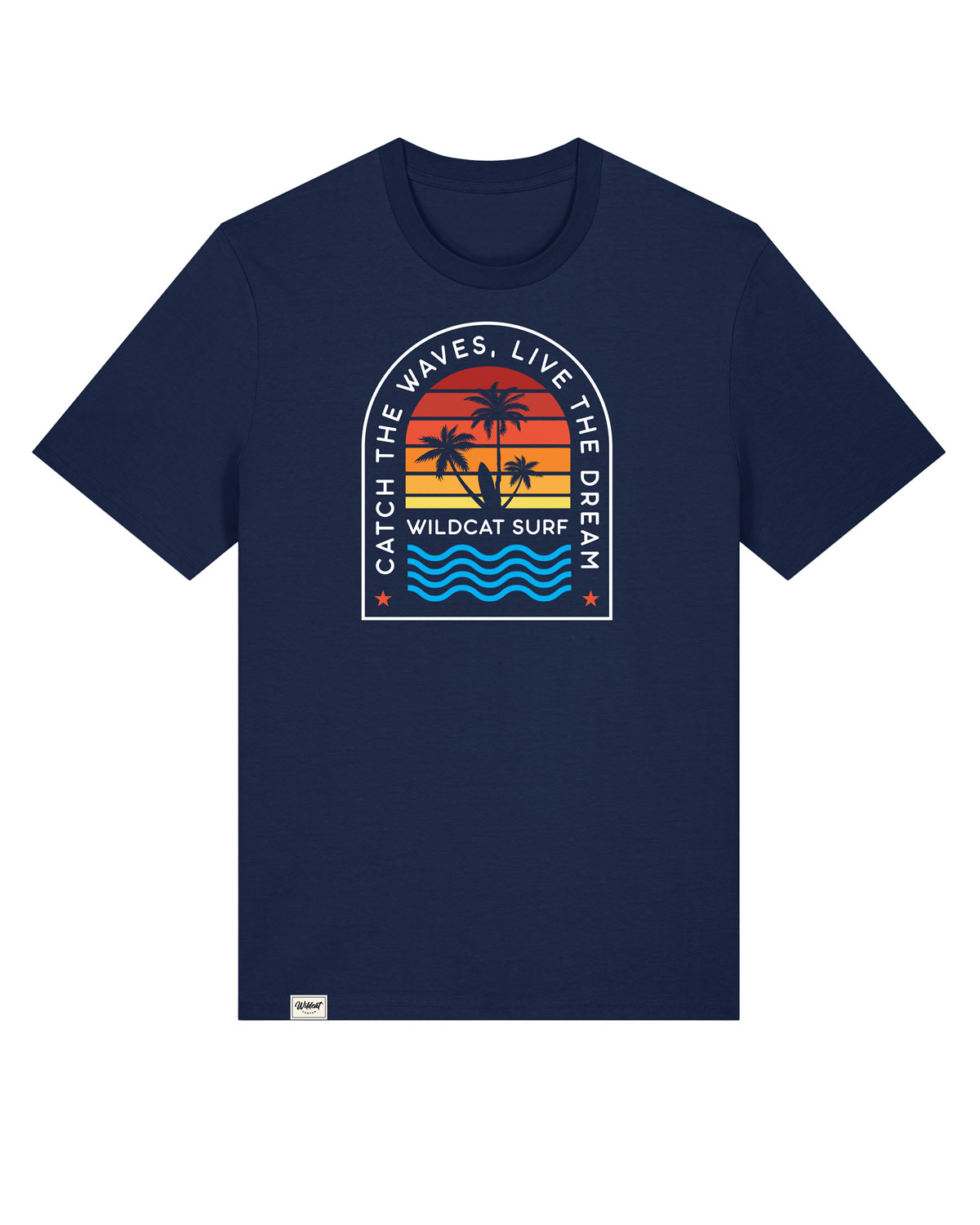 Wildcat Canyon Catch The Waves Men's Organic Cotton T-Shirt in French Navy