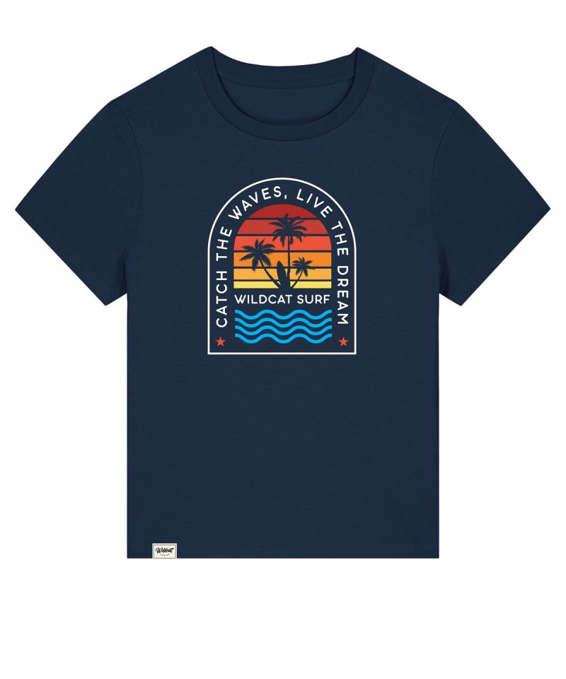 Wildcat Canyon Catch The Waves Women's Organic Cotton T-Shirt in French Navy