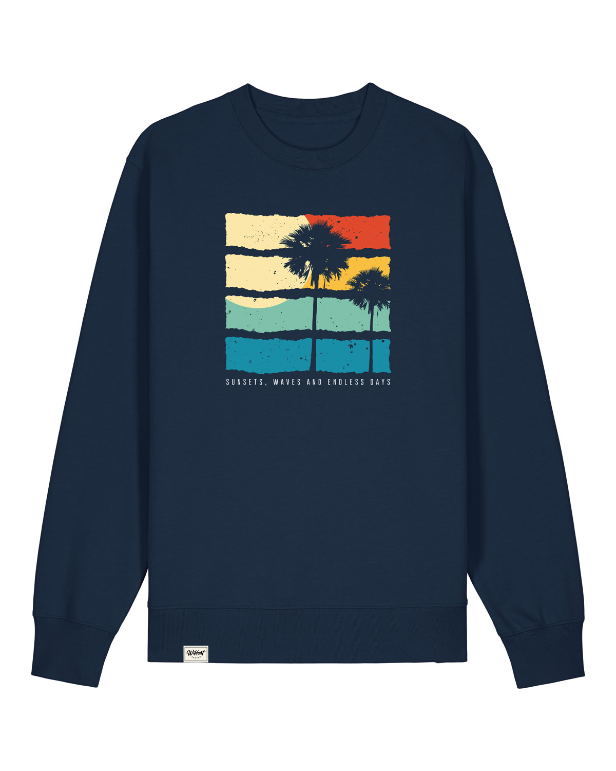 Wildcat Canyon Sunsets Waves & Endless Days Unisex Organic Cotton Sweatshirt in French Navy