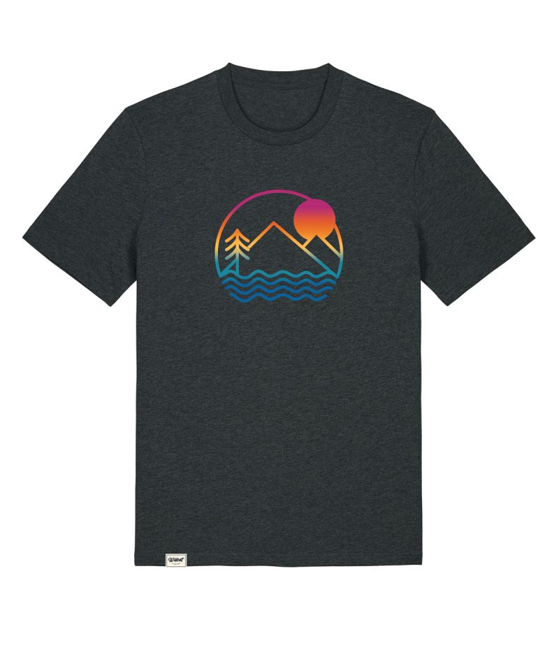 Wildcat Canyon Vivid Tranquility Men's Organic Cotton T-Shirt in Dark Heather Grey