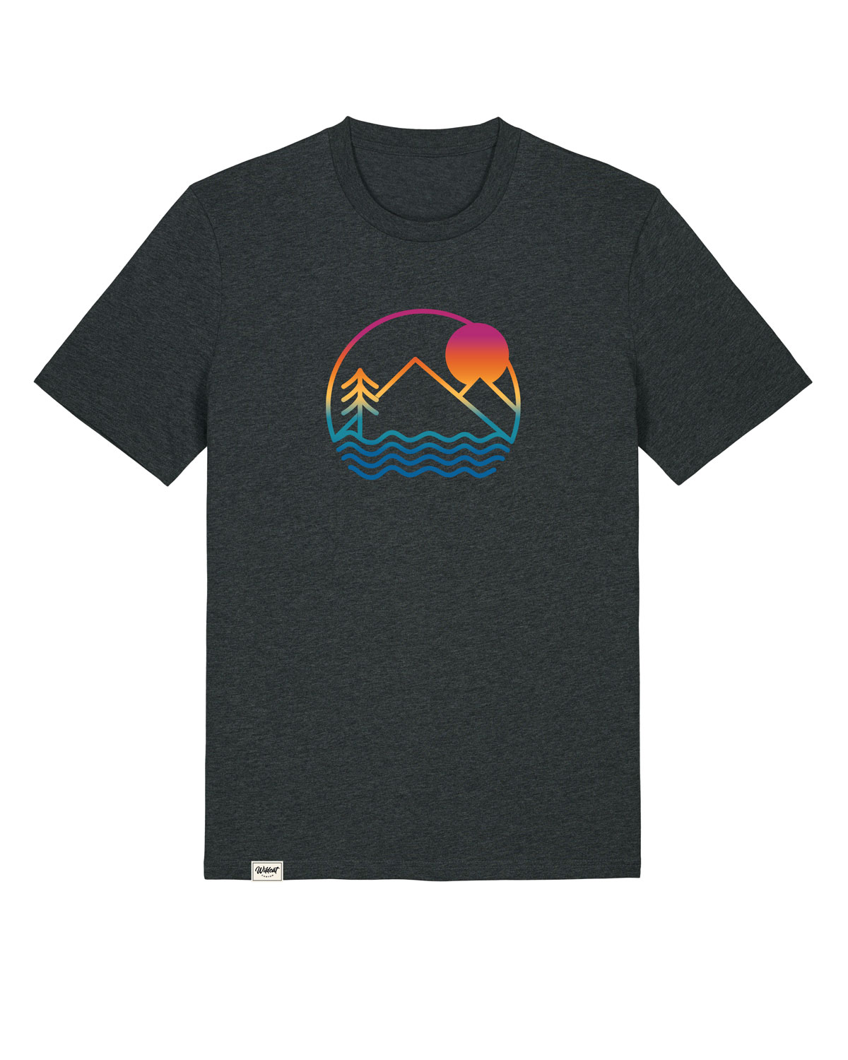 Wildcat Canyon Vivid Tranquility Men's Organic Cotton T-Shirt in Dark Heather Grey