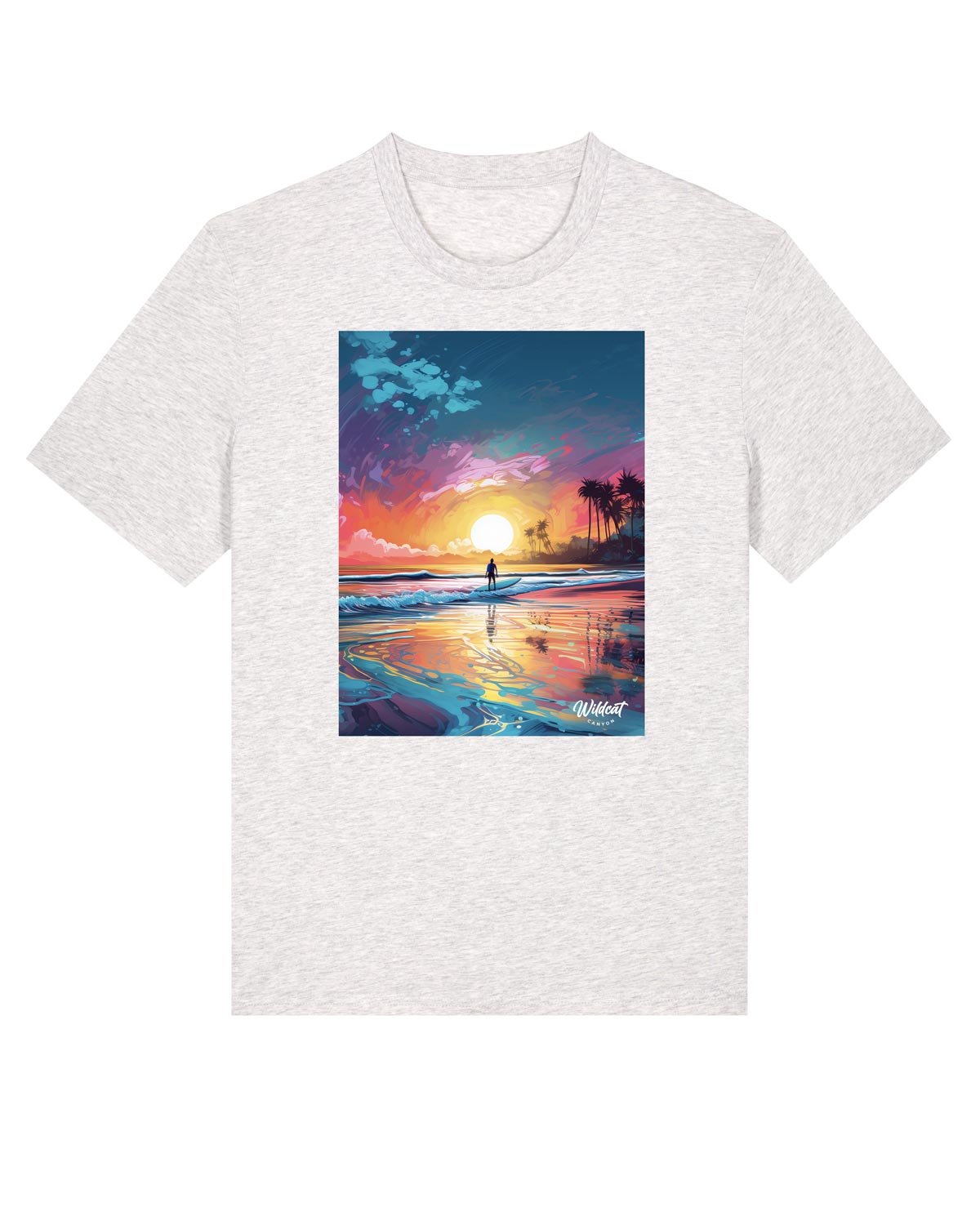 Wildcat Canyon Seaside Serenity Men's Organic Cotton T-Shirt in Cool Heather Grey