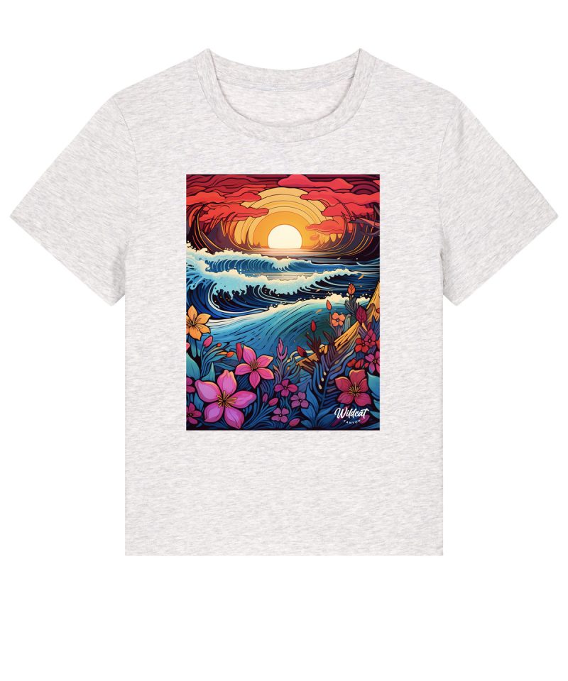 Wildcat Canyon Tropical Tides Women's Organic Cotton T-Shirt in Cool Heather Grey