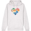 Wildcat Canyon Peace, Love, Surf Women's Organic Cotton Hoodie in Cool Heather Grey