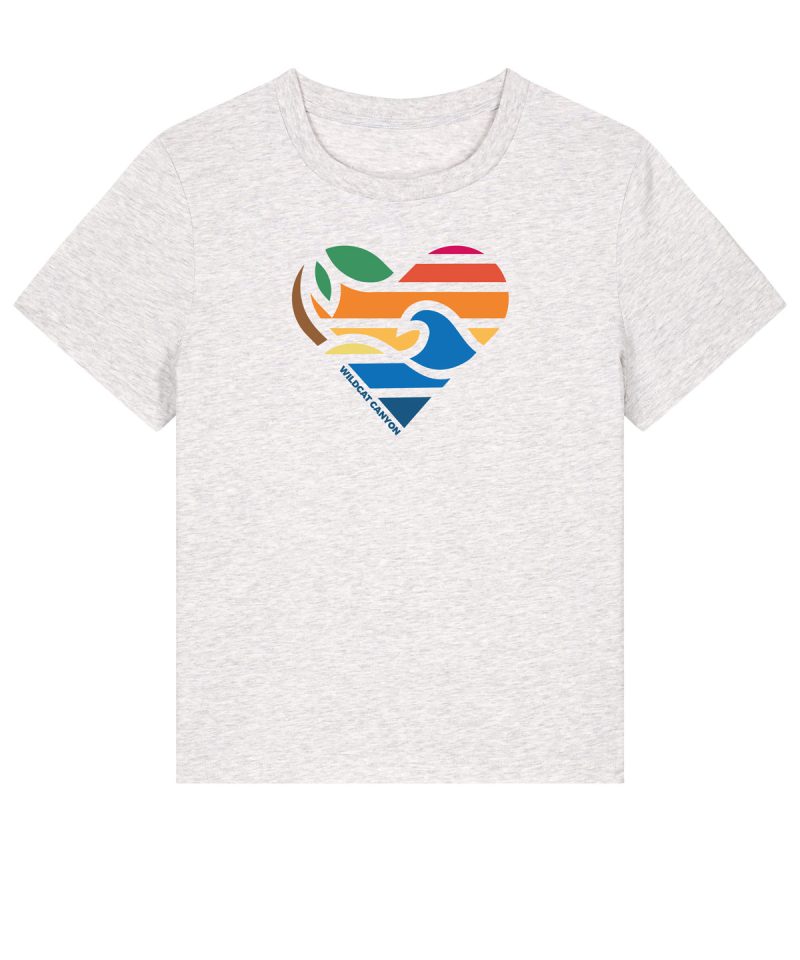 Wildcat Canyon Peace, Love, Surf Women's Organic Cotton T-Shirt in Cool Heather Grey