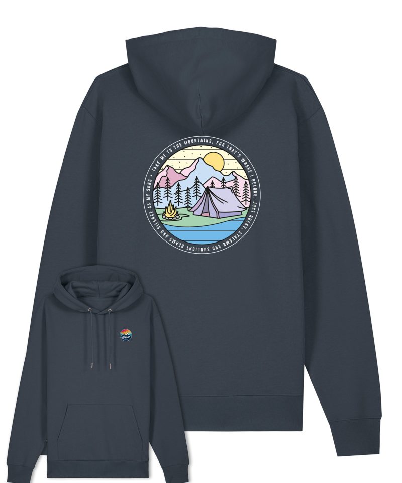 Take Me To The Mountains (Dark) - Unisex Organic Cotton Hoodie