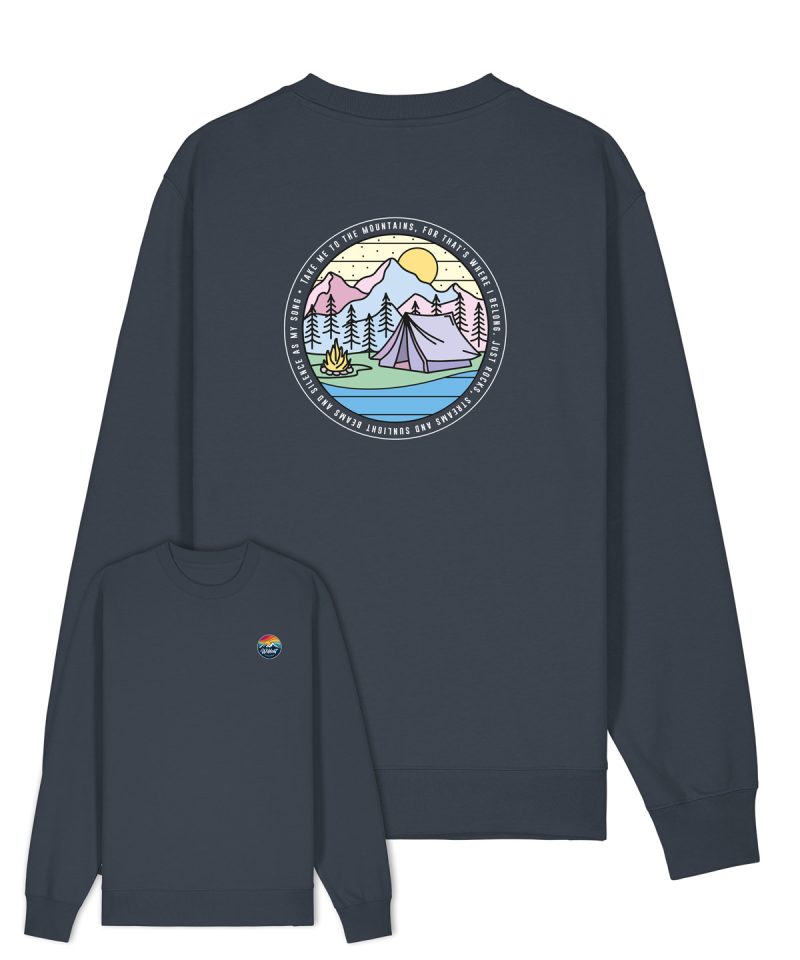 Take Me To The Mountains (Dark) - Unisex Organic Cotton Sweatshirt