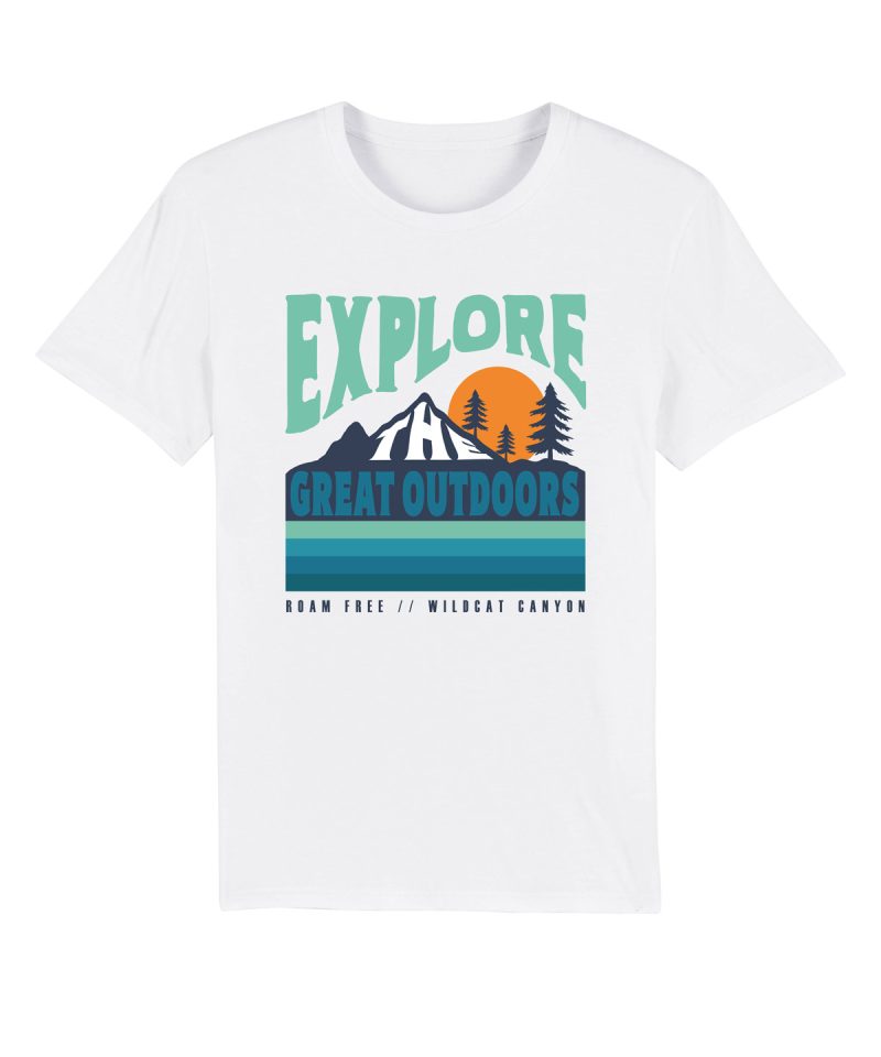 Wildcat Canyon The Great Outdoors Men's Organic Cotton T-Shirt in White