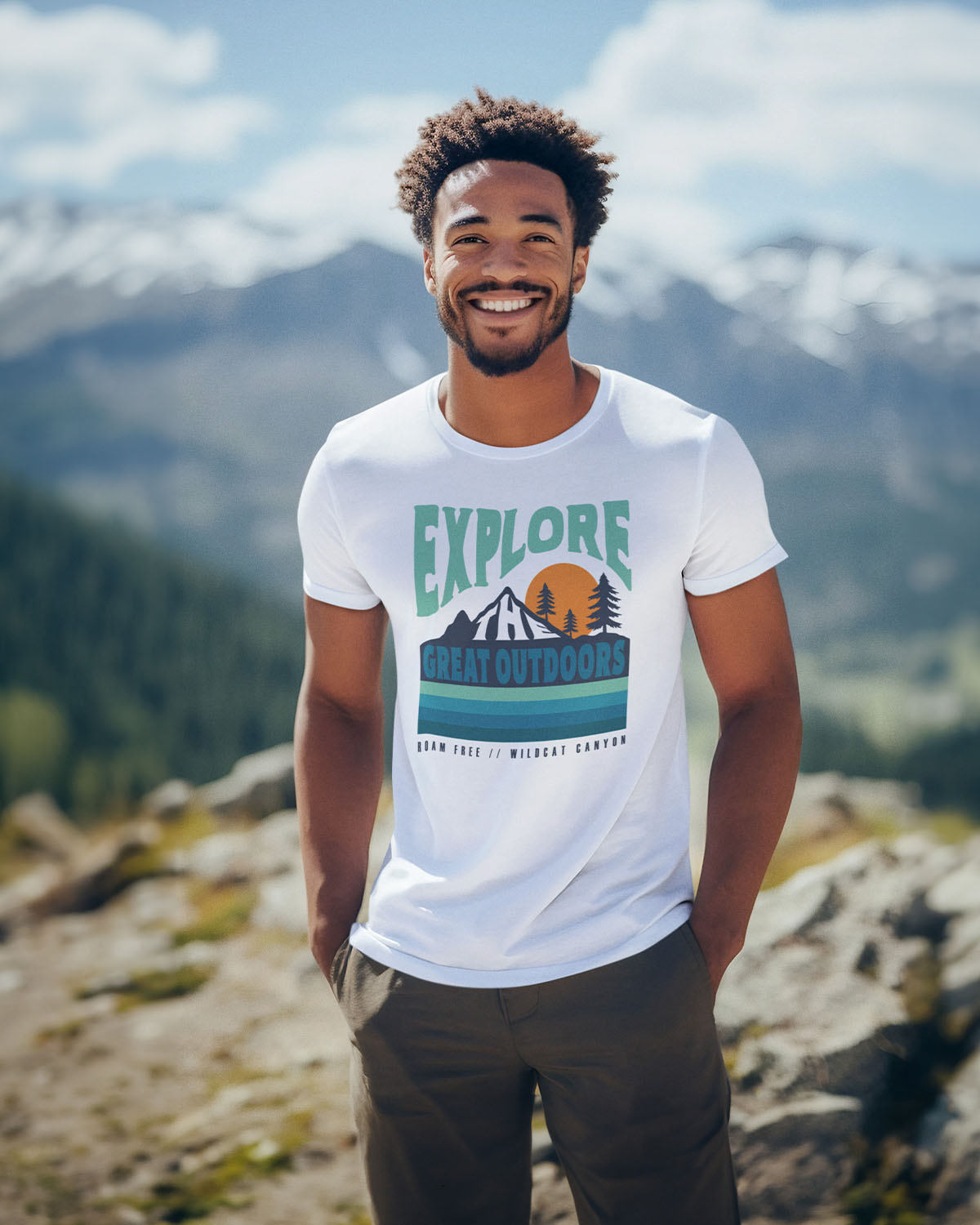 The Great Outdoors - Men's Organic Cotton T-Shirt - Image 3