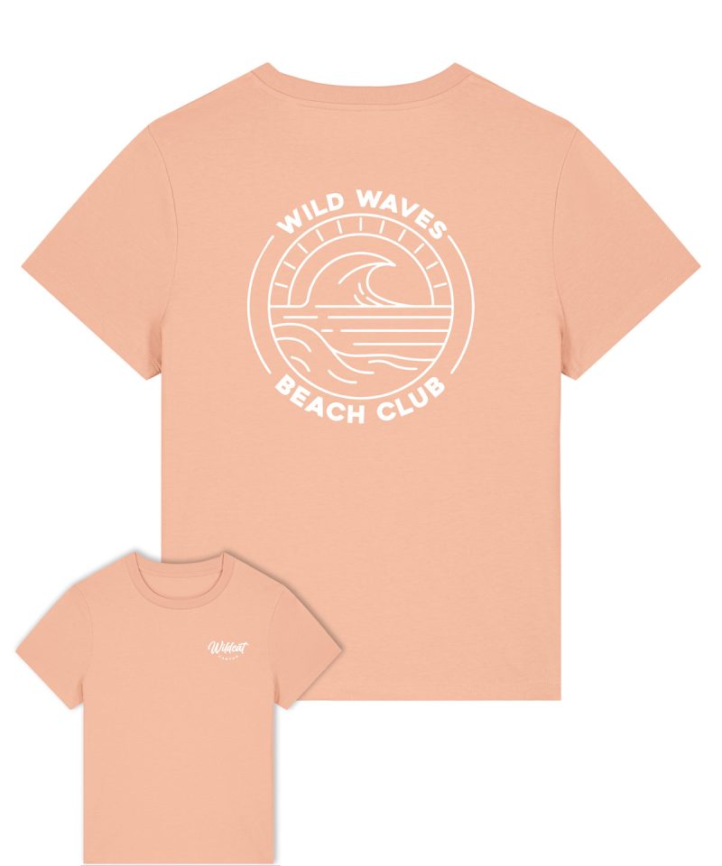 Wildcat Canyon Wild Waves Beach Club Women's Organic Cotton T-Shirt in Fraiche Peche