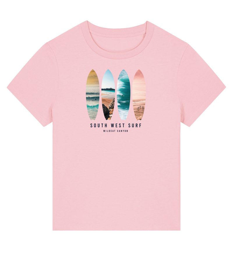 Wildcat Canyon South West Surf Women's Organic Cotton T-Shirt in Cotton Pink
