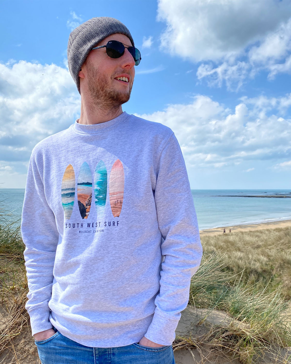 South West Surf - Unisex Organic Cotton Sweatshirt - Image 2