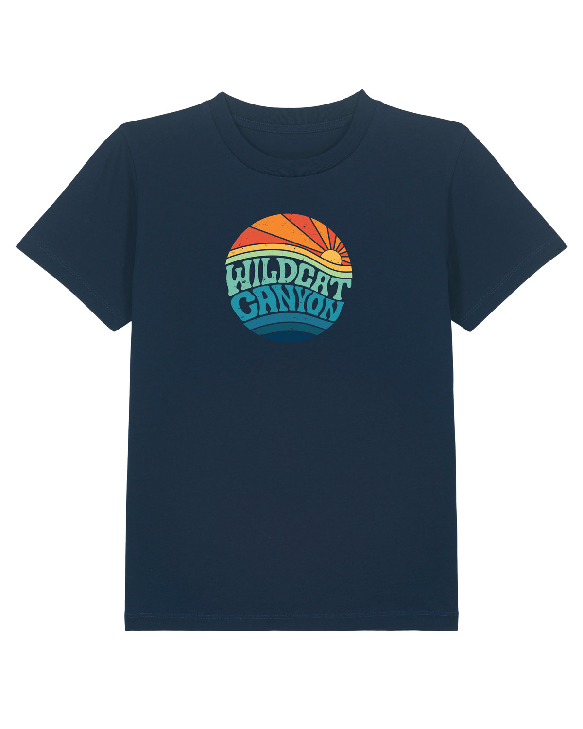 Wildcat Canyon Wildcat Sunrise (Dark) Kids Organic Cotton T-Shirt in French Navy