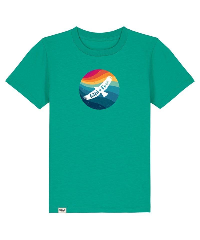 Wildcat Canyon Free As A Bird Kids Organic Cotton T-Shirt in Go Green