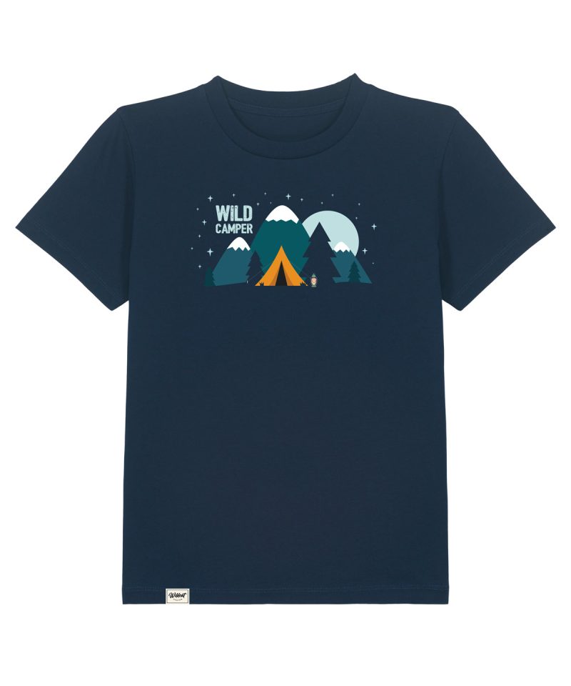 Wildcat Canyon Wild Camper Kids Organic Cotton T-Shirt in French Navy