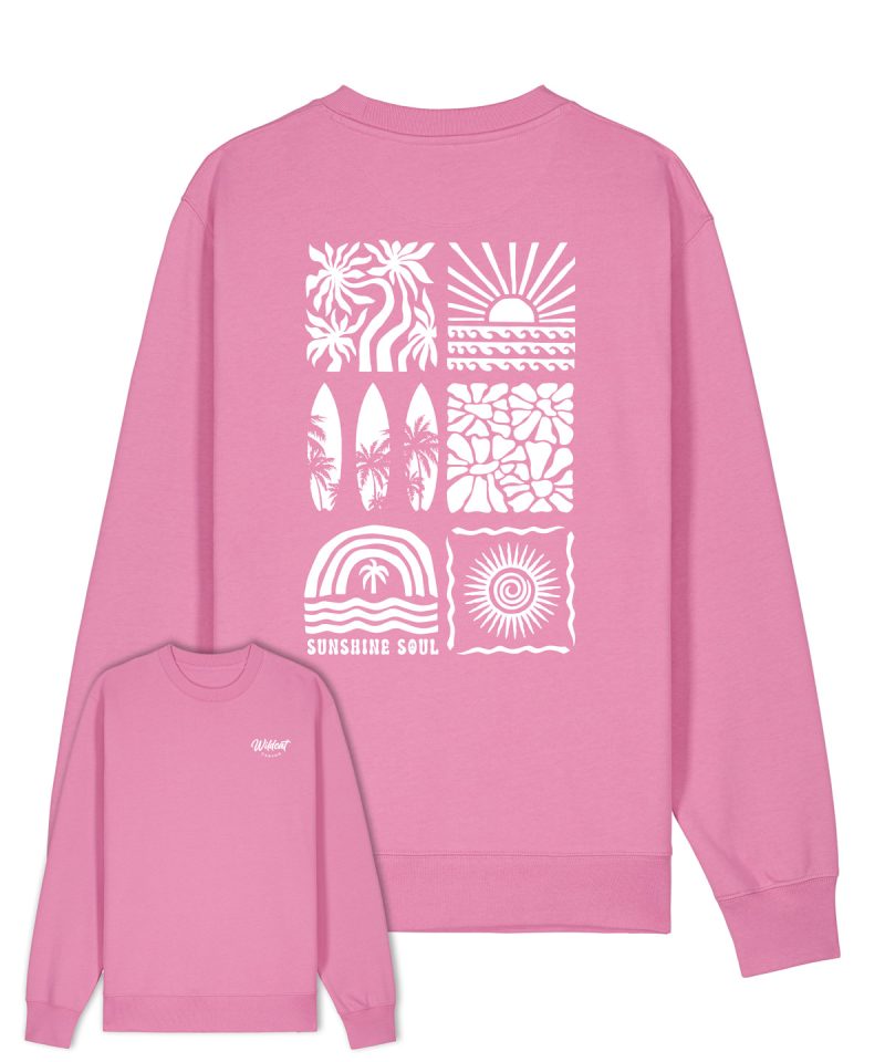 Wildcat Canyon Sunshine Soul Women's Organic Cotton Sweatshirt in Bubble Pink