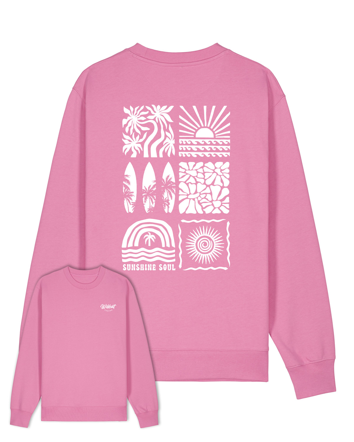Wildcat Canyon Sunshine Soul Women's Organic Cotton Sweatshirt in Bubble Pink