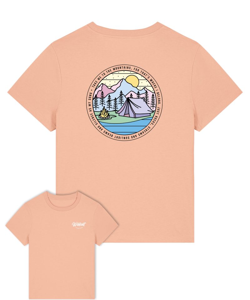 Wildcat Canyon Take Me To The Mountains Women's Organic Cotton T-Shirt in Fraiche Peche