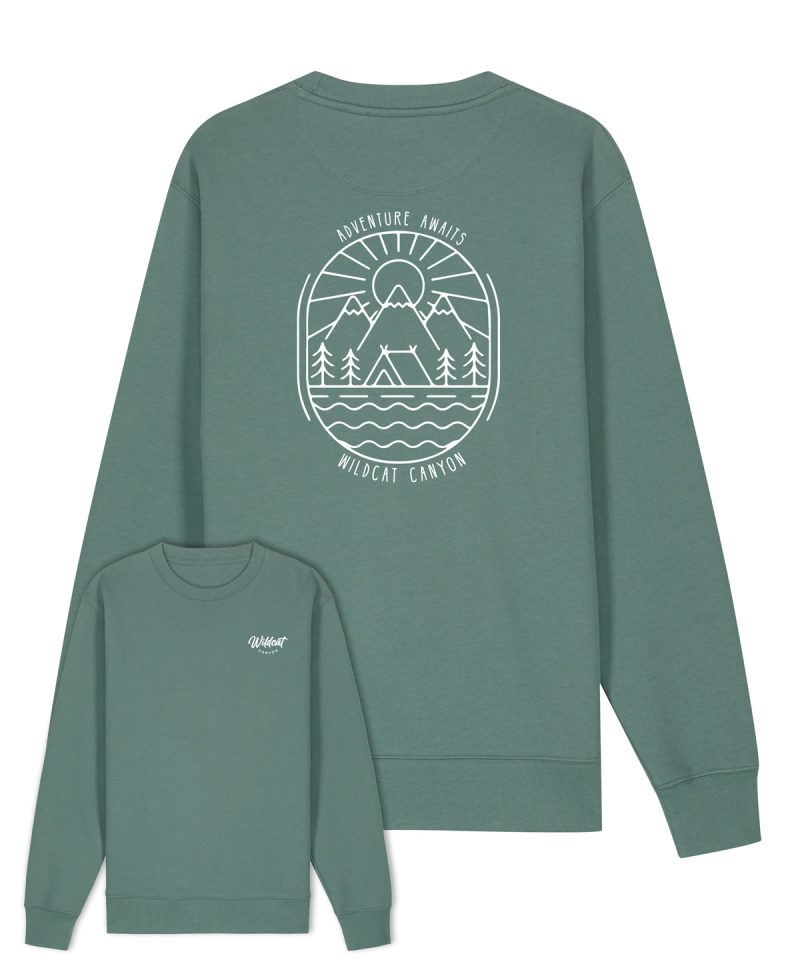 Wildcat Canyon Adventure Awaits Unisex Organic Cotton Sweatshirt in Green Bay