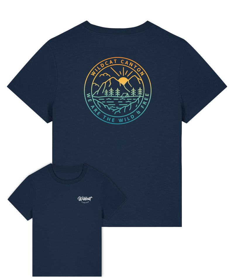 Wildcat Canyon Wild & Free Women's Organic Cotton T-Shirt in French Navy