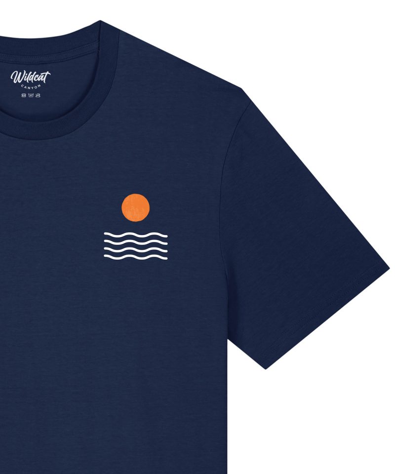 Wildcat Canyon Saltwater Sunrise Men's Organic Cotton T-Shirt in French Navy