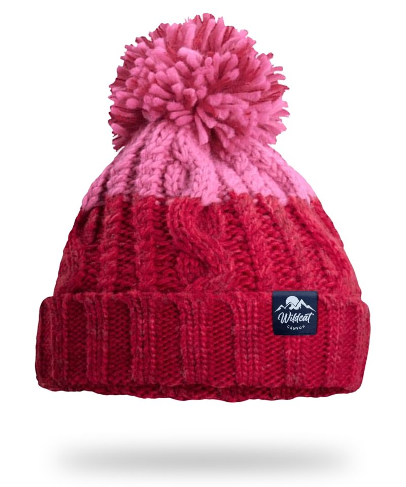 Snowseeker - Adults Bobble Hat (Red & Pink)