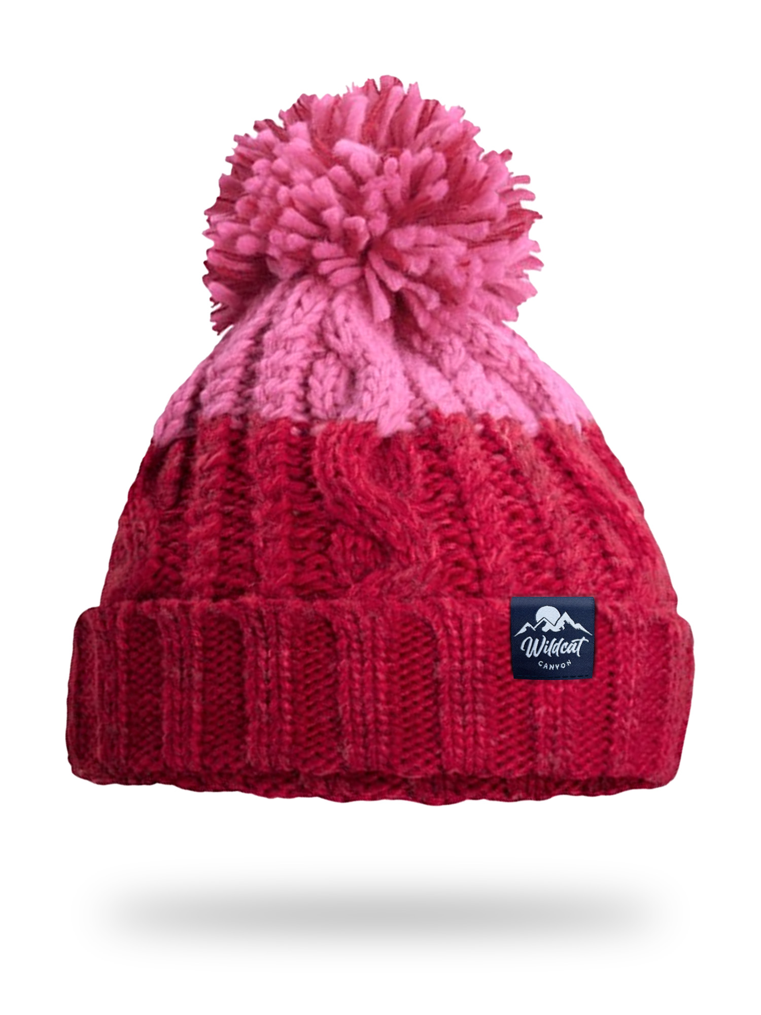 Snowseeker - Adults Bobble Hat (Red & Pink)