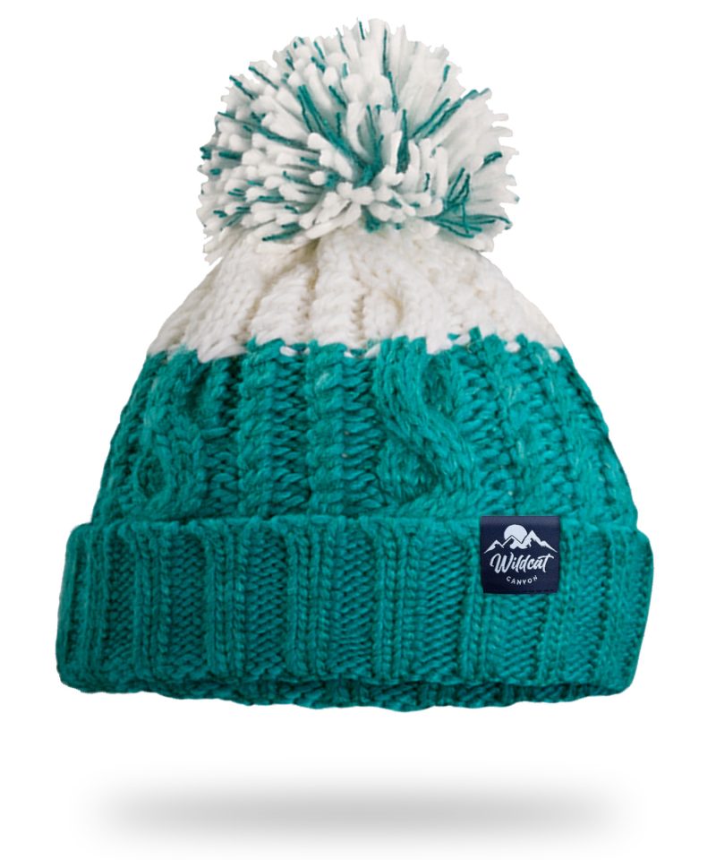 Snowseeker - Adults Bobble Hat (Emerald & White)