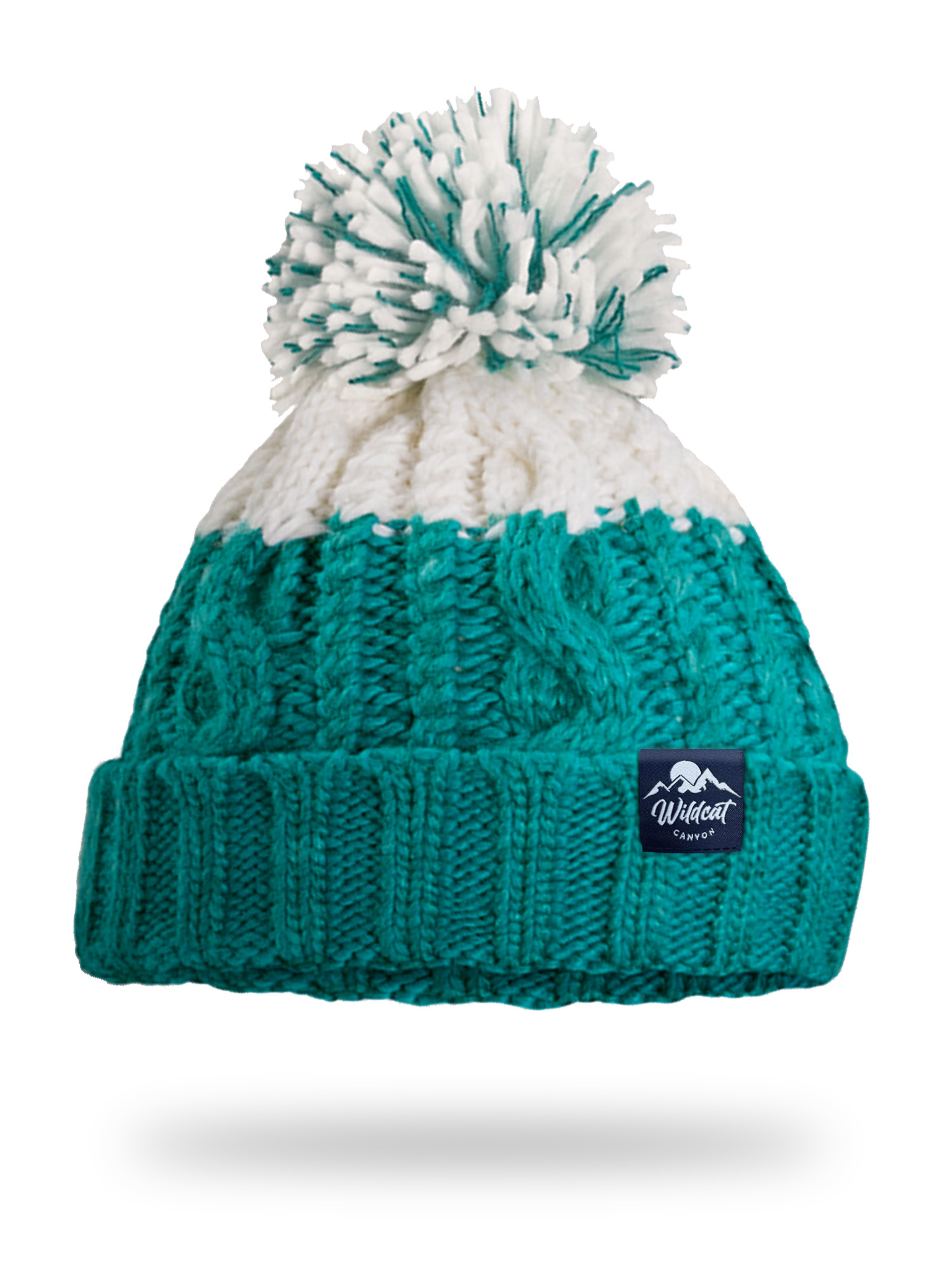 Snowseeker - Adults Bobble Hat (Emerald & White)