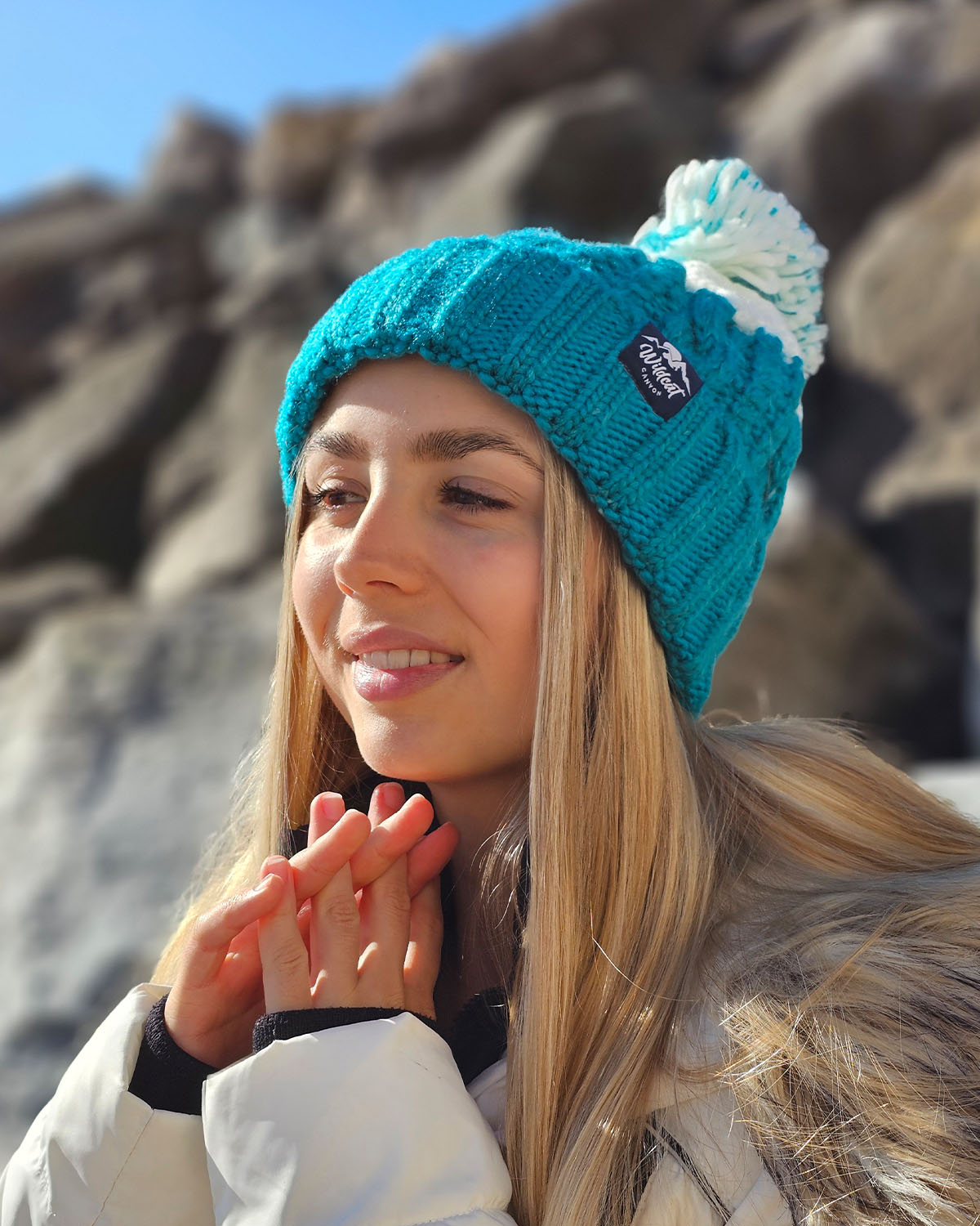 Snowseeker - Adults Bobble Hat (Emerald & White) - Image 2