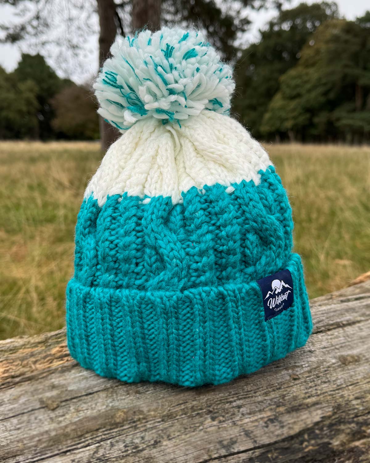 Snowseeker - Adults Bobble Hat (Emerald & White) - Image 3