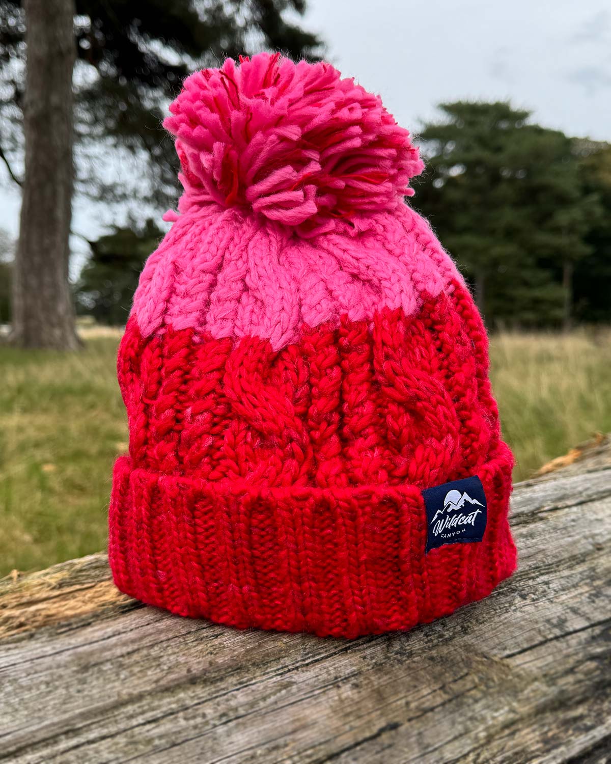 Snowseeker - Adults Bobble Hat (Red & Pink) - Image 4