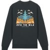 Wildcat Canyon Into The Wild Unisex Organic Cotton Sweatshirt in Dark Heather Grey