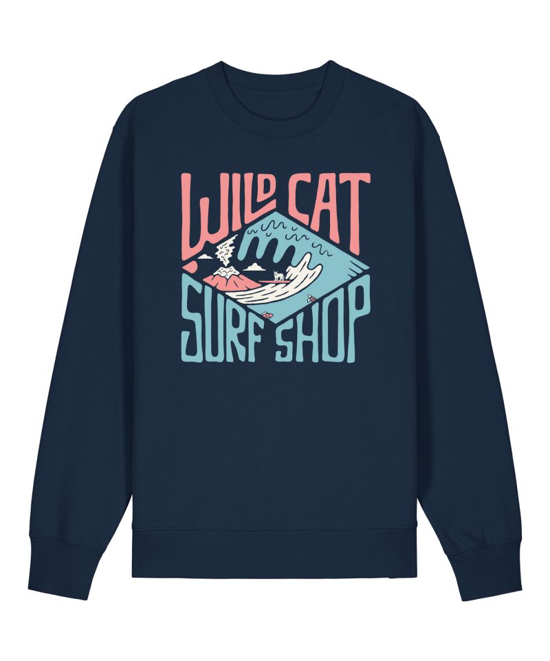 Wildcat Canyon Wildcat Surf Shop Unisex Organic Cotton Sweatshirt in French Navy