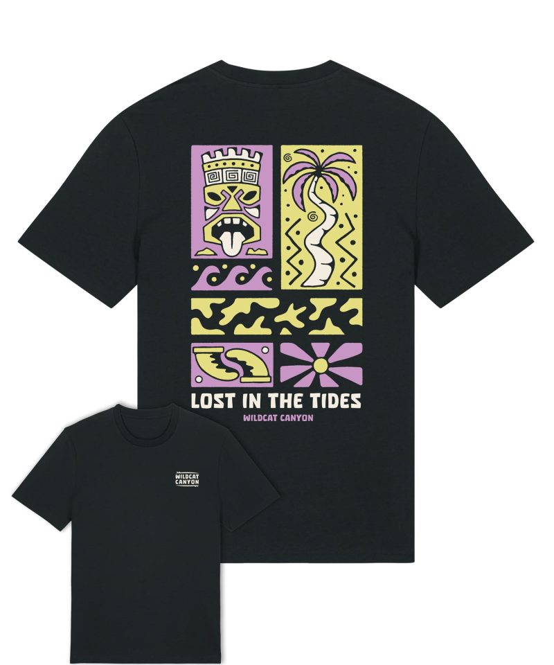 Wildcat Canyon Lost In The Tides Men's Organic Cotton T-Shirt in Black