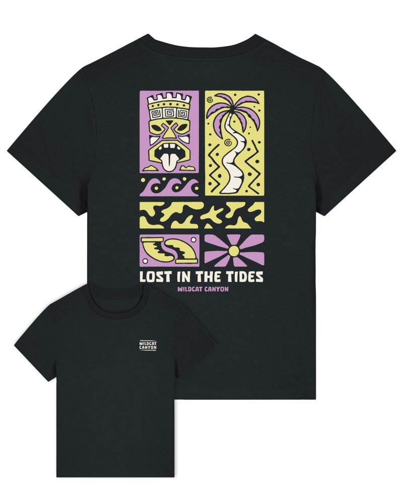 Wildcat Canyon Lost In The Tides Women's Organic Cotton T-Shirt in Black