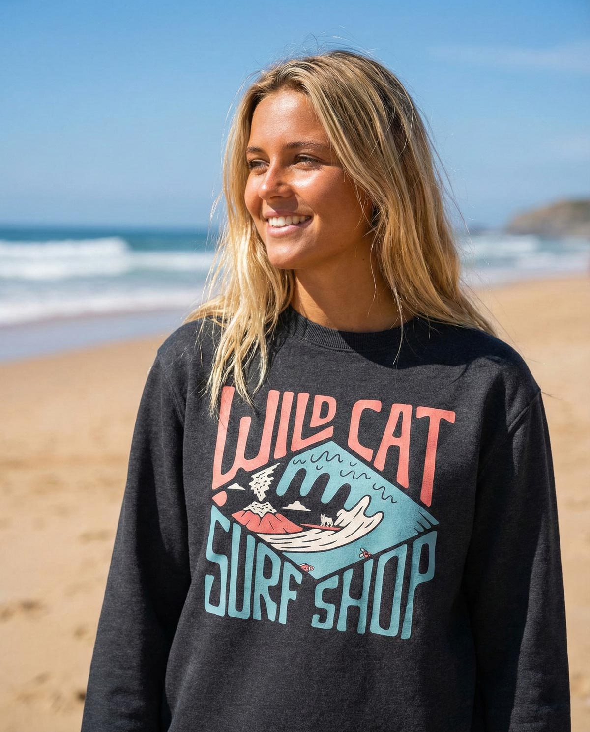 Wildcat Surf Shop - Unisex Organic Cotton Sweatshirt - Image 2